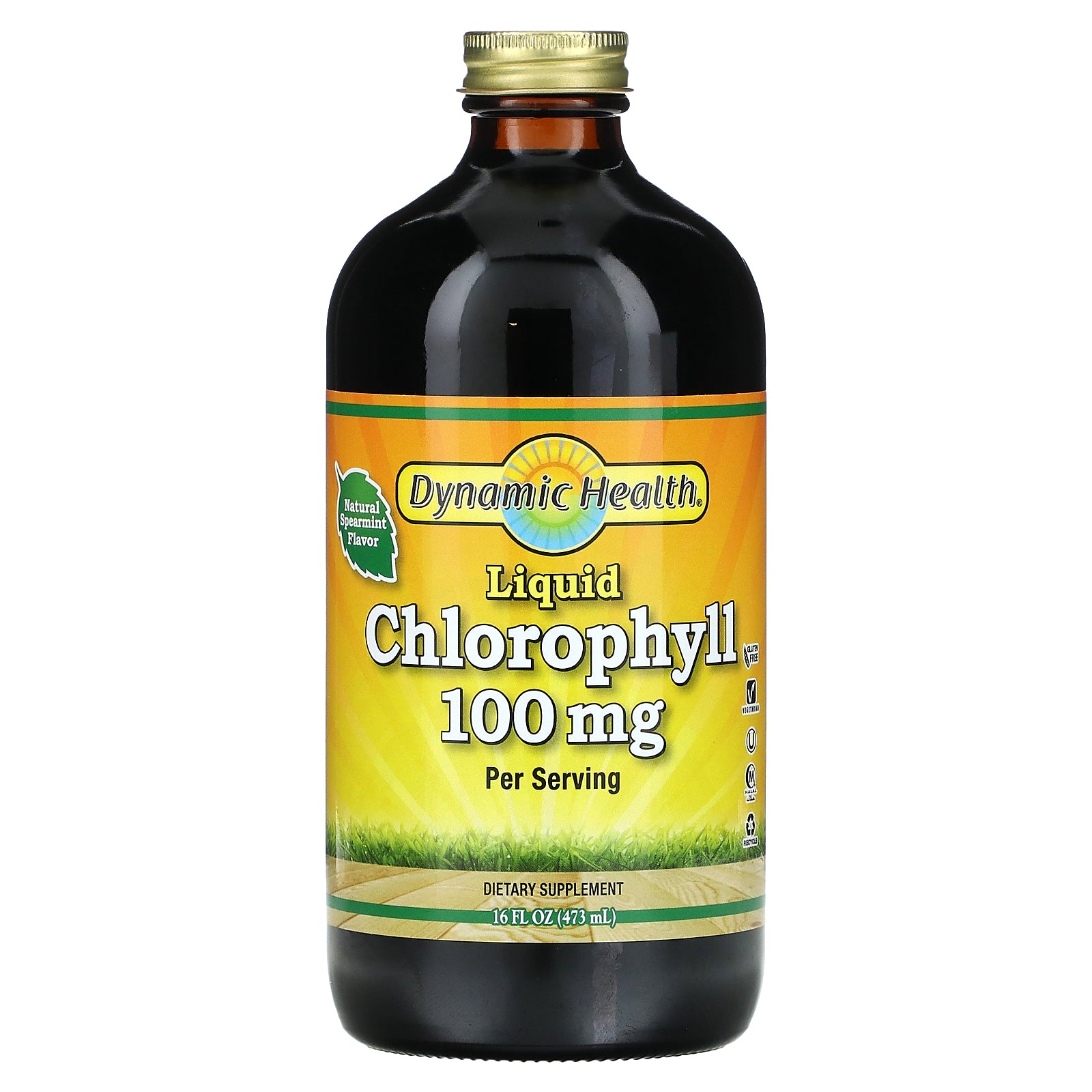 Dynamic Health, Liquid Chlorophyll, Natural Spearmint, 100 mg, 16 Oz UPC 790223101584 | HiLife Vitamins